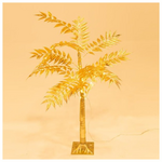 Χρυσο Δεντρο με Πλατυ Φυλλο 1,2m, 4,5v Μετασχηματιστη, 80 Θερμα Λευκα Mini Led, Προεκταση Παροχης 3m, Ip44