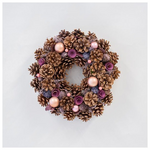 Στεφανι, με Κουκουναρες και ροζ Διακοσμητικα, 34cm