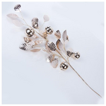 Κλαδι με Σαμπανι Φυλλα και Κουδουνακια, 61cm