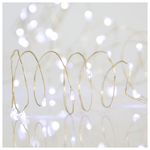 Σειρα, 200 Μινι Led, 4,5v, Σταθερο, με Μετασχηματιστη, Προεκταση Παροχης 500cm, Ασημι Χαλκος, Λευκο Led, ana 10cm, Ιρ44