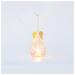 Γυαλινο Κηροπηγιο, Αγγελος, Ροζ, 9x15cm