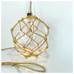 Μπαλα Γυαλινη, με Σχοινι, Μετασχηματιστη, 10 Θερμα Λευκα Led, Φ15cm, Ip20