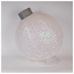 Φωτιζομενη Χριστουγεννιατικη Λευκη Mπαλα, με Βαση, 4,5v Μετασχηματιστη, 100 Θερμα Λευκα Led, 64x64x77,5cm, Προεκταση Παροχης 5m, Ip44