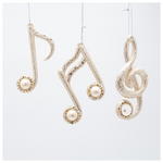 Μουσικες Νοτες, Σαμπανι με Περλα, 3 Σχεδια, 11.9x12.5x12cm