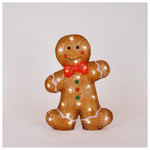 Ακρυλικος Gingerbread, Μετασχηματιστη, 40 Λευκα Led, 28x8x37cm, Προεκταση Παροχης 5m, Ip44