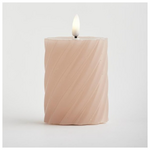 Κερι Μπαταριας με  Φλογα, Ροζ, με Χρονοδιακοπτη,  7x12cm