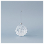 Γυαλινη Μπαλα, Διαφανη, με Διαφανες Χαντρες, σετ 4τμχ, 8cm