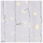 Κουρτινα, 500 Flash led 5mm, 31v Μετασχηματιστη, 4 Επεκτασεις ωσ 3 Σετ, Διαφανο pvc Καλωδιο, Θερμα Λευκα Led, 300x250cm, Προεκταση Παροχης 3m, Ιρ44