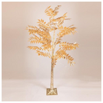 Χρυσο Δεντρο με Πλατυ Φυλλο 1,5m, 4,5v Μετασχηματιστη, 110 Θερμα Λευκα Mini Led, Προεκταση Παροχης 3m, Ip44