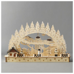 Σπιτακι Ξυλινο Φωτιζομενο, Θερμο Λευκο Led, 11 Led, με Χρονοδιακοπτη, με Μπαταρια, 45*12,5*30cm