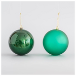 Πλαστικη Μπαλα, Σκουρη Πρασινη, σετ 6 τμχ (3 Γυαλιστερες, 3 Glitter), 10cm