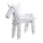 Inart Διακοσμητικό Άλογο από Ξύλο Λευκό 46x16x37cm 3-70-585-0006