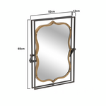Καθρεπτης Τοιχου Μεταλλικος Αντικε Μαυροσ/χρυσος 52χ12χ65