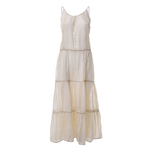 Ble Φορεμα Μακρυ Μπεζ με Lurex οne Size (100 % Cotton)