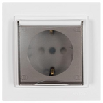 Πριζα Σουκο Καπακι 16a Λευκη Κουμπωτος με Παιδικη Προστασια Λευκη
