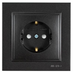 Πριζα Σουκο 16a Μαυρο με Παιδικη Προστασια Μαυρο