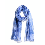 Φουλαρι/παρεο Μπλε /Λευκο με Αστεριες 100x180 (100%cotton)