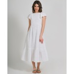 Ble Φορεμα Μακρυ σε Λευκο Χρωμα με Ανοιγμα στη Πλατη ονε Size (100% Cotton)