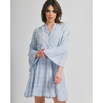 Ble Φορεμα Γαλαζιο με Ασημι Σχεδια one Size  (100% Cotton)