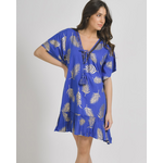 Ble Φορεμα/καφτανι σε Μπλε Χρωμα με Χρυσα Σχεδια ονε Size (100% Cotton)