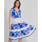 Ble Φορεμα Αμανικο Μπλε Λευκο με Ψαρια m/l ( 100% Cotton)