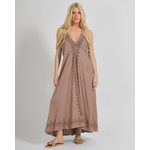 Ble Φορεμα Μακρυ Amaniko Μπεζ/ροζ one Size (100% Cotton)