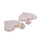 Ble s/2 Σκουλαρικια ''καρδιεσ'' σε μωβ Χρωμα με Χαντρες