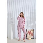 Πιτζαμα γυναικεία Fleece Siyah Inci Bear Lover Ροζ