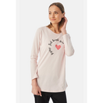 Minerva Γυναικεία Πυτζάμα με Boyfriend T-shirt & Chino Παντελόνι Ροζ Ροζ