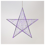 Αστερι Φωτιζομενο 78cm, 240 Led, 4,5v Μετασχηματιστη, Timer, Μαυρος Μεταλλικος Σκελετος, Μαυρο Χαλκινο Καλωδιο, μωβ Led, Προεκταση Παροχης 5m, Ip44