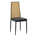 Click Καρεκλα Pu/rattan Μαυρη/natural 40x49x96/48