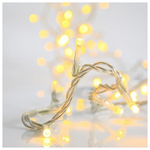 Σειρα, 20 led 5mm, Μπαταριας 3xaa, Χρονοδιακοπτη, Διαφανο pvc Καλωδιο, Θερμο Λευκο Led, ανα 10cm, Προεκταση Παροχης 50cm, Ip20