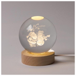 Φωτιζομενη Μπαλα 8cm, Χριστουγεννιατικη Σχεδιο, Χιονανθρωπος με Αγιο Βασιλη, Usb, 6 Θερμα Λευκα smd Led, Bαση 7cm, Προεκταση Παροχης 70cm, Ip20