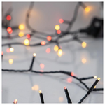 Σειρα, 240 led 3mm, 31v Μετασχηματιστη, 8 Προγραμματα & Μνημη, Πρασινο pvc Καλωδιο, Κοκκινο & Θερμο Λευκο Led(ανα Ένα), ανα 5cm, Προεκταση Παροχης 3m, Ip44