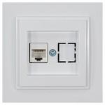 Πριζα Data cat 6 rj 45 Monh Λευκη