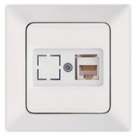 Πριζα Data cat 6 rj 45 Monh Λευκη