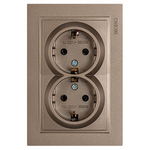 Πριζα Σουκο Διπλη Χωνευτη 16a Light Fume