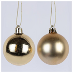 Μπαλα Πλαστικη, Χρυση, Γυαλιστερη και Ματ, σετ 6τμχ, 8cm (Top 120)