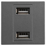 Πριζα 2 χ usb Modules Γραφιτης