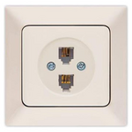 Πριζα Τηλεφωνου Διπλη rj 11 Μπεζ