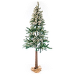 Ελατο Χιονισμενο Pvc, Ξυλινη Βαση σε Πουγκι, 210cm