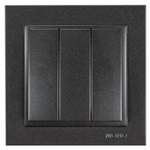 Διακοπτης Τριπλος Απλος Μαυρος