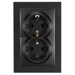 Πριζα Σουκο Διπλη Χωνευτη 16a Μαυρο