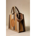 Τετράγωνη Τσάντα Καραβόπανο με Ιμάντα