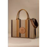 Μεγάλη  Τετράγωνη Τσάντα από Καραβόπανο με Ιμάντα