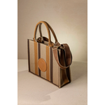 Μεγάλη  Τετράγωνη Τσάντα από Καραβόπανο με Ιμάντα