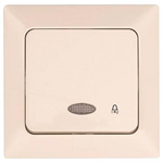 Μπουτον Κουδουνιου+λυχνια Μπεζ