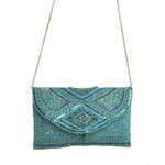 Mini bag/envelope in turquoise color 25x2x16/70