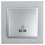 Μπουτον Κλιμακοστασιου+λυχνια Ασημι