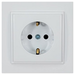 Πριζα Σουκο 16a Λευκη Κουμπωτος με Παιδικη Προστασια